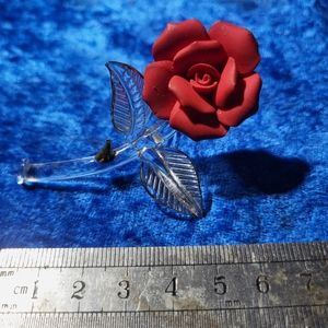 6" decorative glass rose